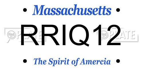 RRIQ12 Massachusetts License Plate