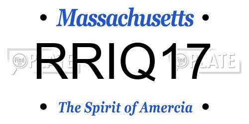 RRIQ17 Massachusetts License Plate