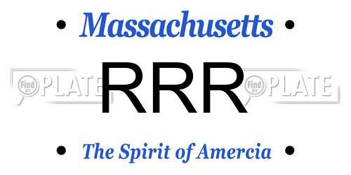 RRR Massachusetts License Plate