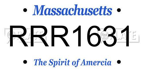 RRR1631 Massachusetts License Plate