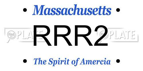 RRR2 Massachusetts License Plate