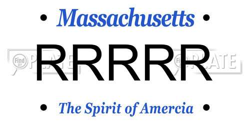 RRRRR Massachusetts License Plate