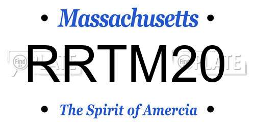 RRTM20 Massachusetts License Plate