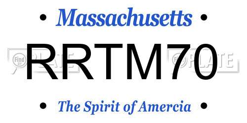 RRTM70 Massachusetts License Plate