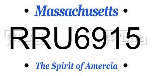 RRU6915 Massachusetts License Plate
