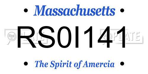 RS0I141 Massachusetts License Plate