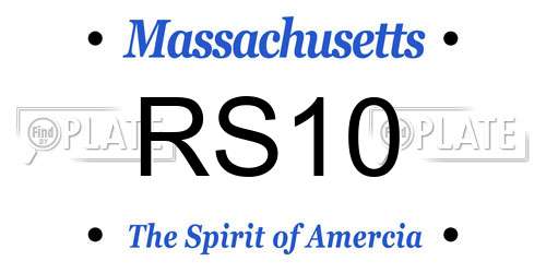 RS10 Massachusetts License Plate