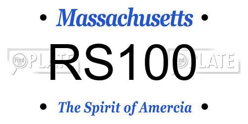 RS100 Massachusetts License Plate