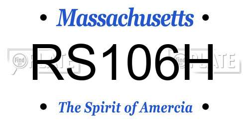 RS106H Massachusetts License Plate