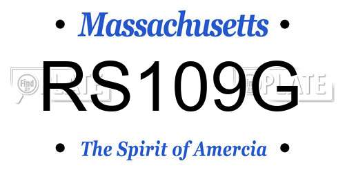 RS109G Massachusetts License Plate