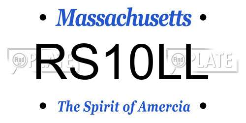 RS10LL Massachusetts License Plate