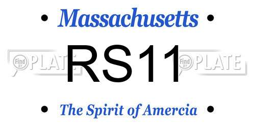 RS11 Massachusetts License Plate