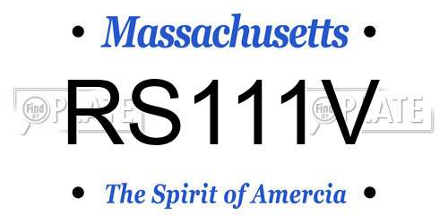 RS111V Massachusetts License Plate