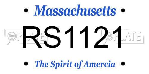 RS1121 Massachusetts License Plate
