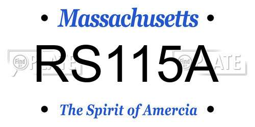 RS115A Massachusetts License Plate