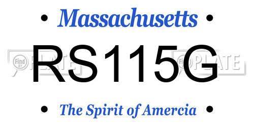 RS115G Massachusetts License Plate
