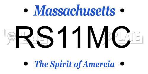 RS11MC Massachusetts License Plate
