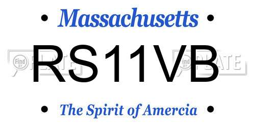 RS11VB Massachusetts License Plate