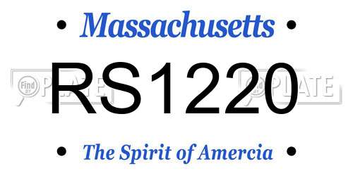 RS1220 Massachusetts License Plate