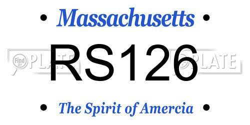 RS126 Massachusetts License Plate