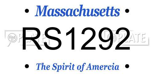 RS1292 Massachusetts License Plate
