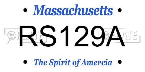 RS129A Massachusetts License Plate