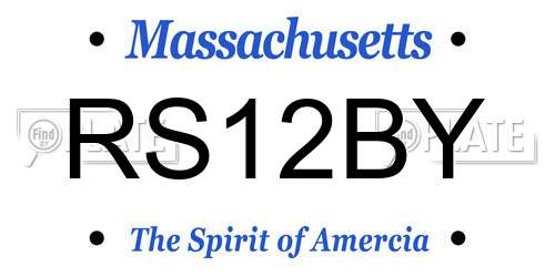 RS12BY Massachusetts License Plate
