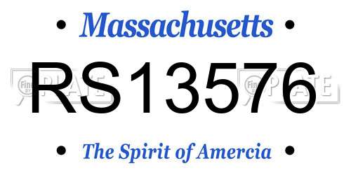RS13576 Massachusetts License Plate