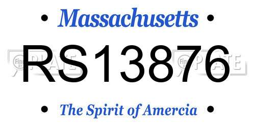 RS13876 Massachusetts License Plate