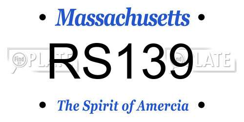 RS139 Massachusetts License Plate