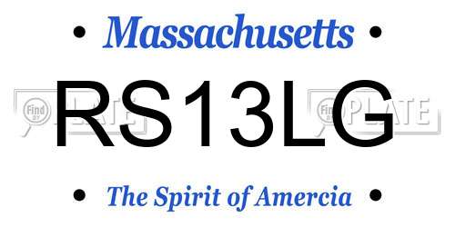 RS13LG Massachusetts License Plate