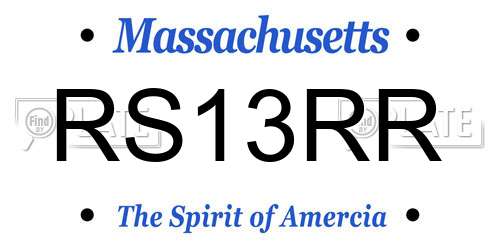 RS13RR Massachusetts License Plate