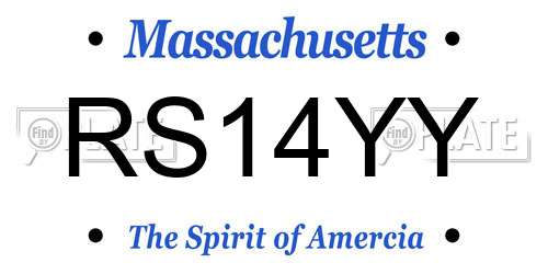 RS14YY Massachusetts License Plate