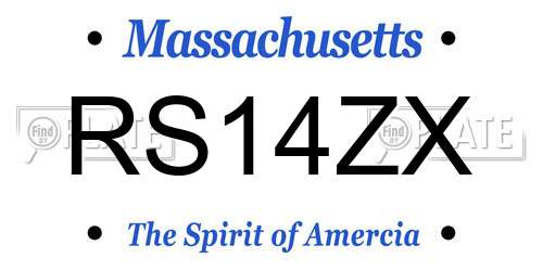 RS14ZX Massachusetts License Plate