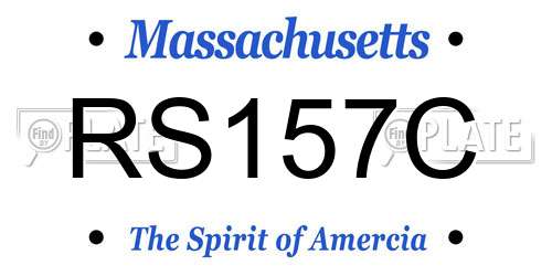RS157C Massachusetts License Plate