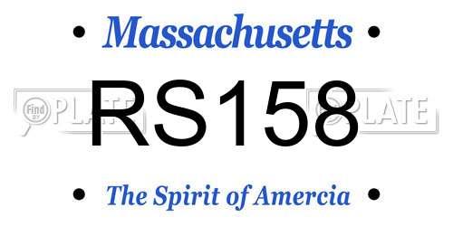 RS158 Massachusetts License Plate
