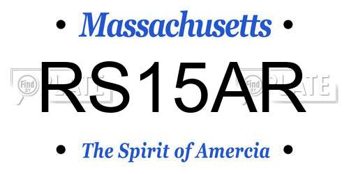 RS15AR Massachusetts License Plate