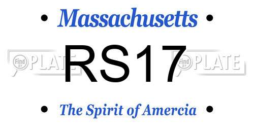 RS17 Massachusetts License Plate