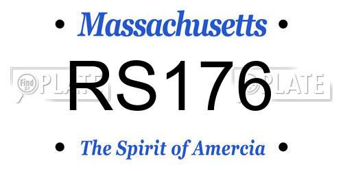 RS176 Massachusetts License Plate