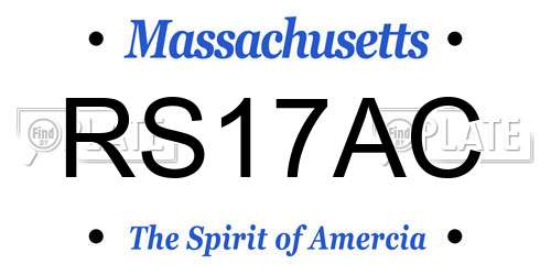 RS17AC Massachusetts License Plate