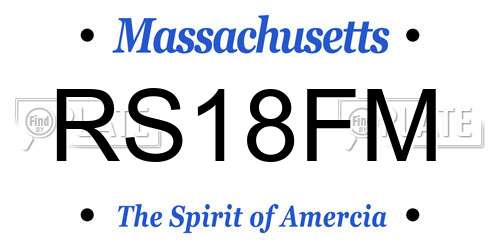 RS18FM Massachusetts License Plate