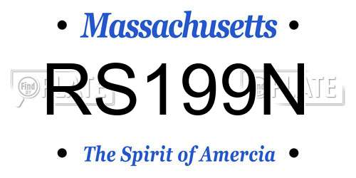 RS199N Massachusetts License Plate
