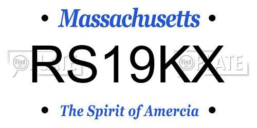 RS19KX Massachusetts License Plate