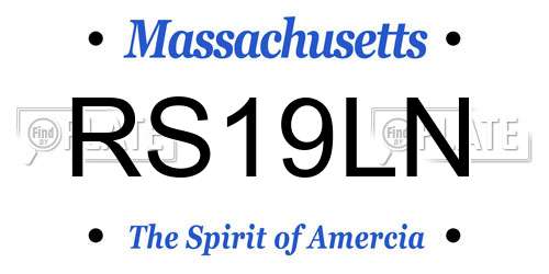 RS19LN Massachusetts License Plate