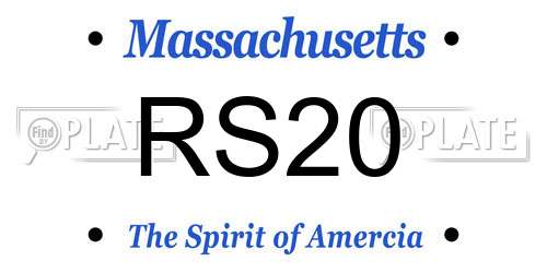 RS20 Massachusetts License Plate