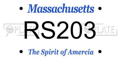 RS203 Massachusetts License Plate