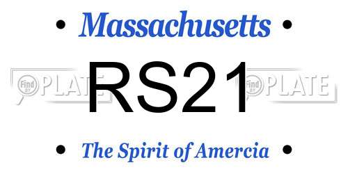 RS21 Massachusetts License Plate