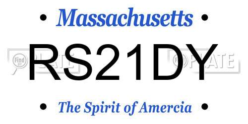 RS21DY Massachusetts License Plate
