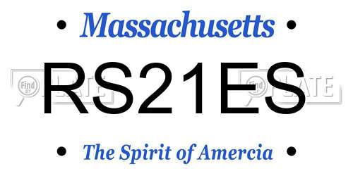 RS21ES Massachusetts License Plate
