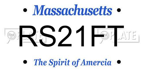 RS21FT Massachusetts License Plate